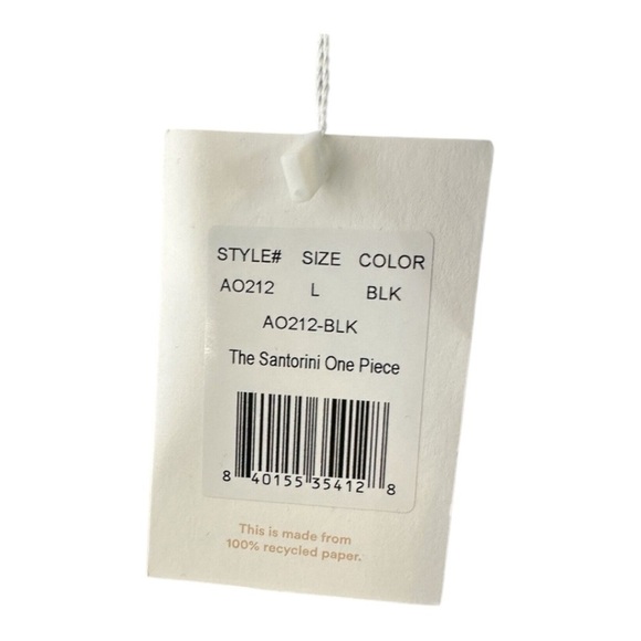 Andie The Santorini One Piece Swimsuit Solid Black Size  $112 MSRP NEW Cutout - Picture 11 of 12